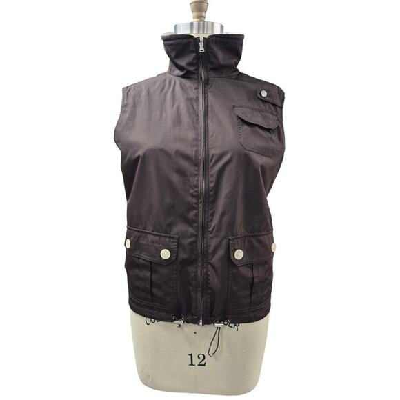 Ralph Lauren Brown/Cream Multi Pocket Reversible Vest 100% Polyester Sz 1X - Picture 2 of 11